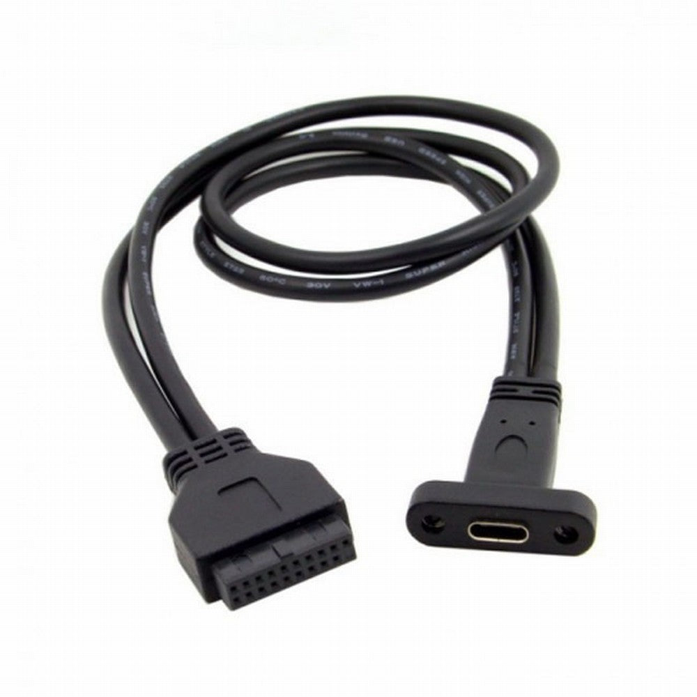 Chenyang Single Port USB 3.1 Type C USB-C Female to USB 3.0 Motherboard 19pin Header Cable 40cm UC-085