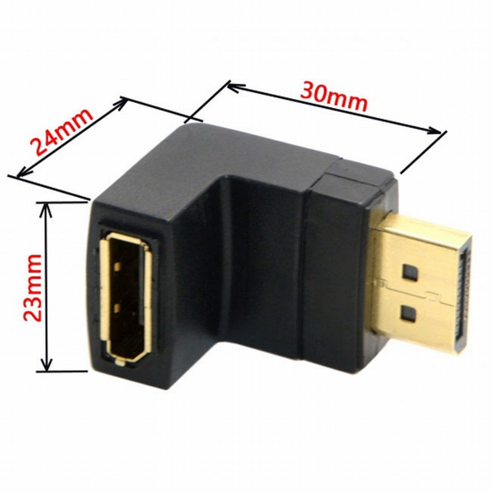 Chenyang Down Angled 90 Degree DisplayPort Male to Female Extension Adapter DP-016-DN