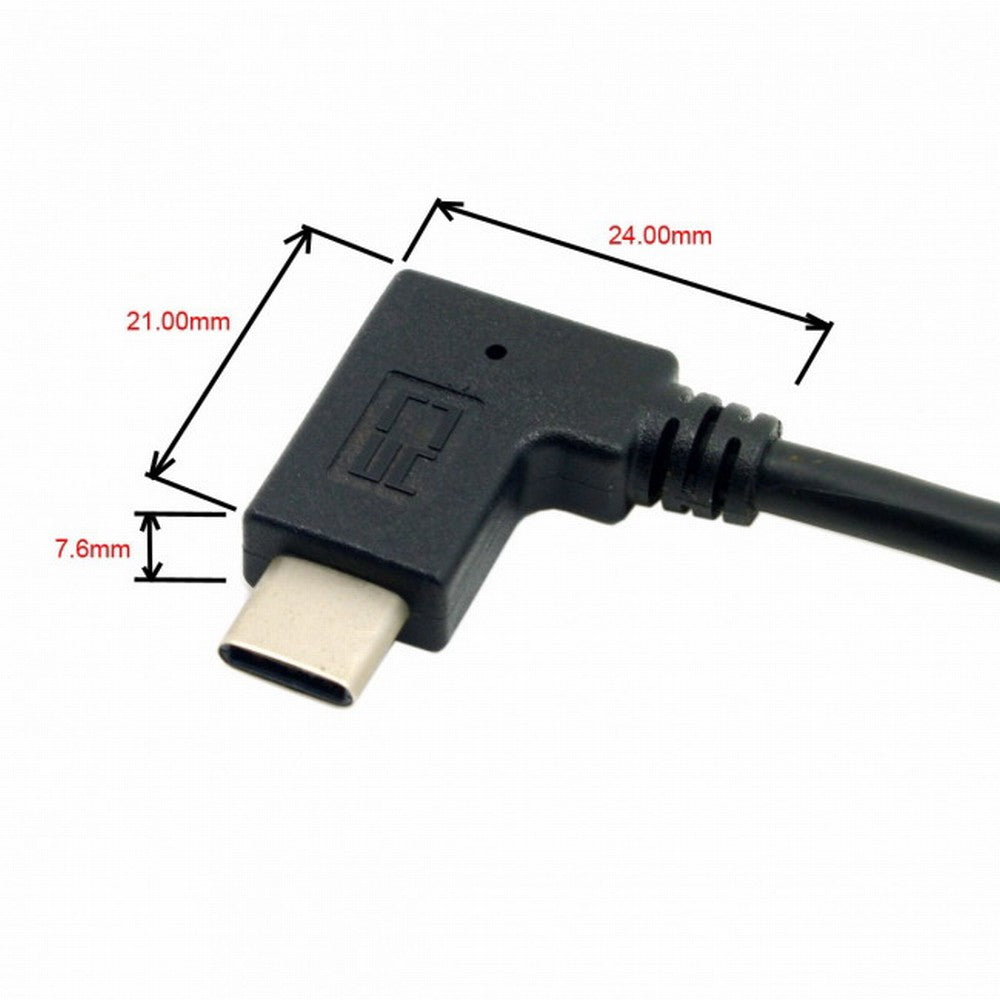 Chenyang Reversible USB 3.1 USB-C Angled to 90 Degree Left Angled A Male Data Cable for Laptop Tablet Mobile Phone UC-089-LE
