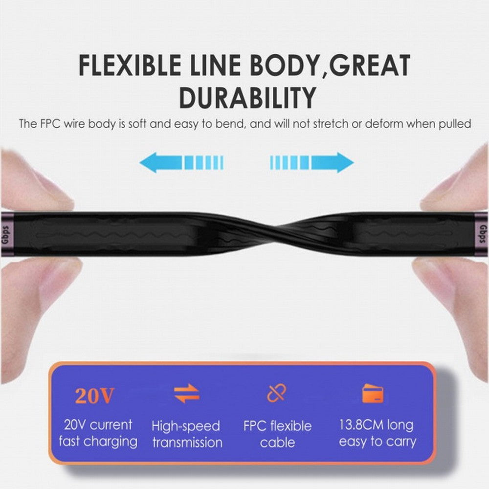 Chenyang 10Gbps USB 3.1 Type C Female to USB3.0 Type A Male Flat Slim FPC Data Cable 13cm for Laptop Phone UC-113-0.13M