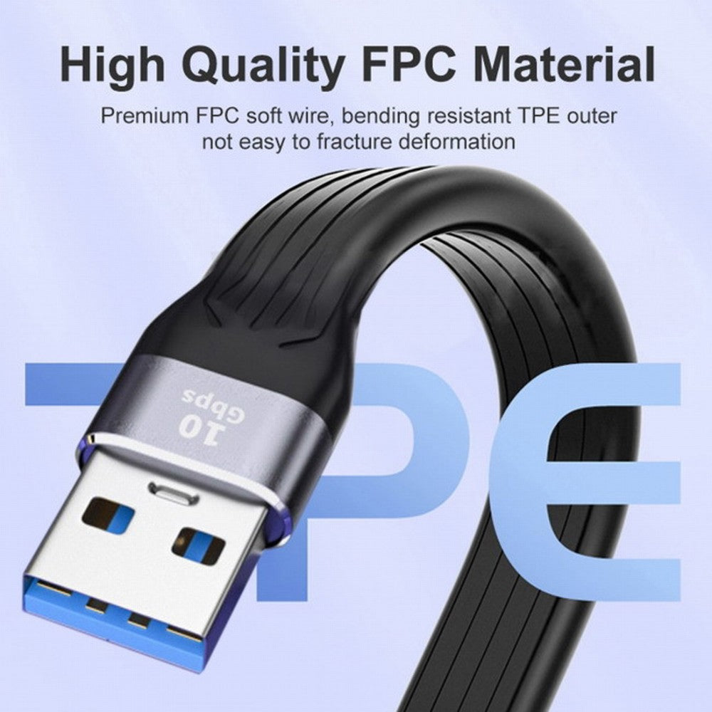 Chenyang 10Gbps USB 3.1 Type A Male to USB3.0 Type A Male Extension Flat Slim FPC Data Cable 13cm for Laptop Desktop U3-001-0.13M