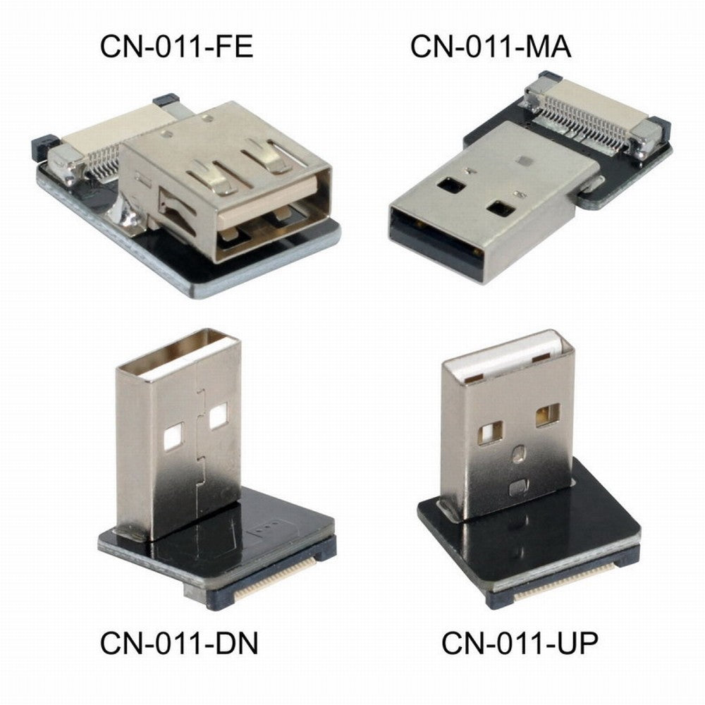 Chenyang CYFPVUSB USB2.0 Male 90 Degree Down Angled Type-A Connector Socket for FPV HDTV Multicopter Aerial Photography CN-011-DN