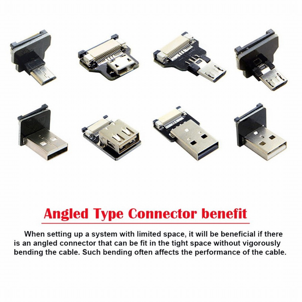 Chenyang CYFPVUSB 5Pin Micro USB2.0 Male 90 Degree Up Angled Connector Socket for FPV HDTV Multicopter Aerial Photography CN-012-UP