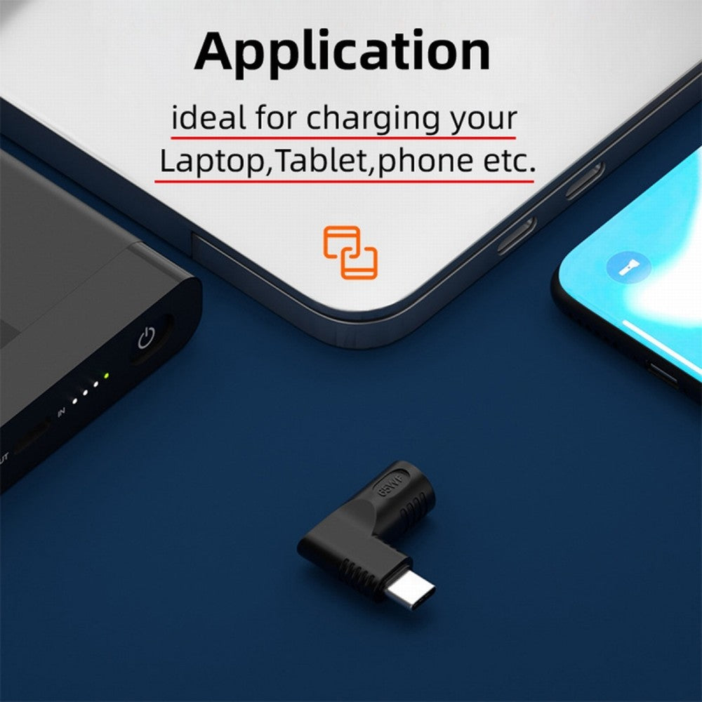 Chenyang DC Jack 3.5x1.35mm Input to USB-C Type-C Angled 90 Degree Power Plug Charge Adapter for Laptop Phone UC-211-RI-3513MM