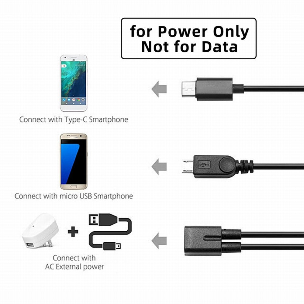 Chenyang Type-C USB-C Female to USB-C Type C USB 3.1 & Micro USB Male Splitter Extension Charge Cable U2-069-TC001