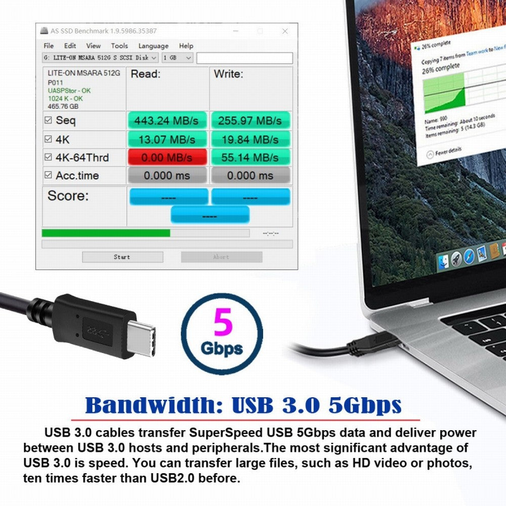 Chenyang 5Gbps USB-C Type-C Host to Micro USB3.0 Screw Mount 90 Degree Down Angled for Industrial Camera Storage UC-105-DN