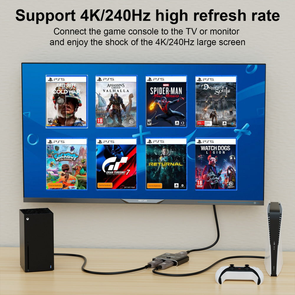Chenyang DP DisplayPort 2.0 Bi-Direction 2x1 Switch Splitter Selector Hub Support HDCP SST Extended 16K@60hz 4K@240hz Convertor DP-030-16K