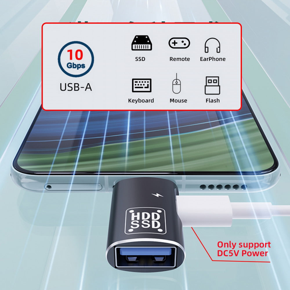 Chenyang 10Gbps USB-C Type-C to USB 3.0 Female OTG & DC 5V Power Adapter for Tablet Phone UC-035-AC