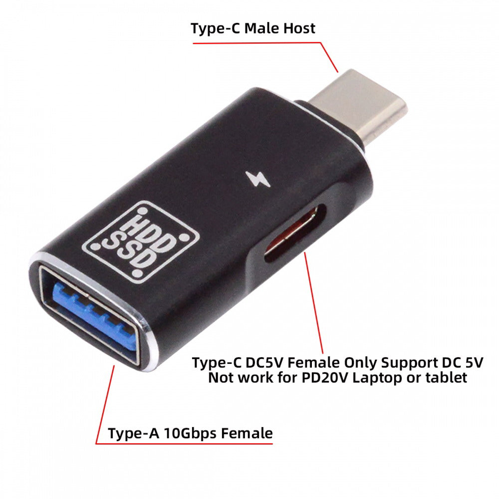Chenyang 10Gbps USB-C Type-C to USB 3.0 Female OTG & DC 5V Power Adapter for Tablet Phone UC-035-AC